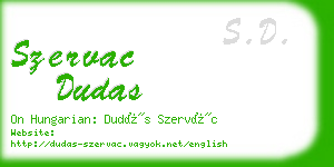 szervac dudas business card